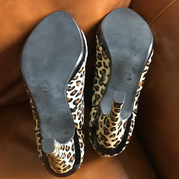 STEVE MADDEN Leopard Print Open Toe Lace Up Pumps Size 7.5 - Picture 4 of 4